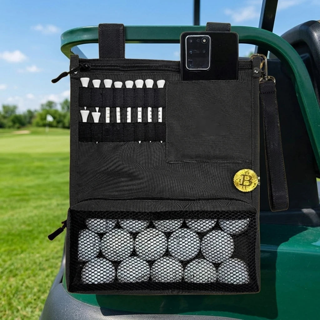 Ready to Ship Portable FoldableTee Accessories Valuables Bag Balls Pouch with Wrist Wrap Zipper Mesh Ball Storage Carry Bag