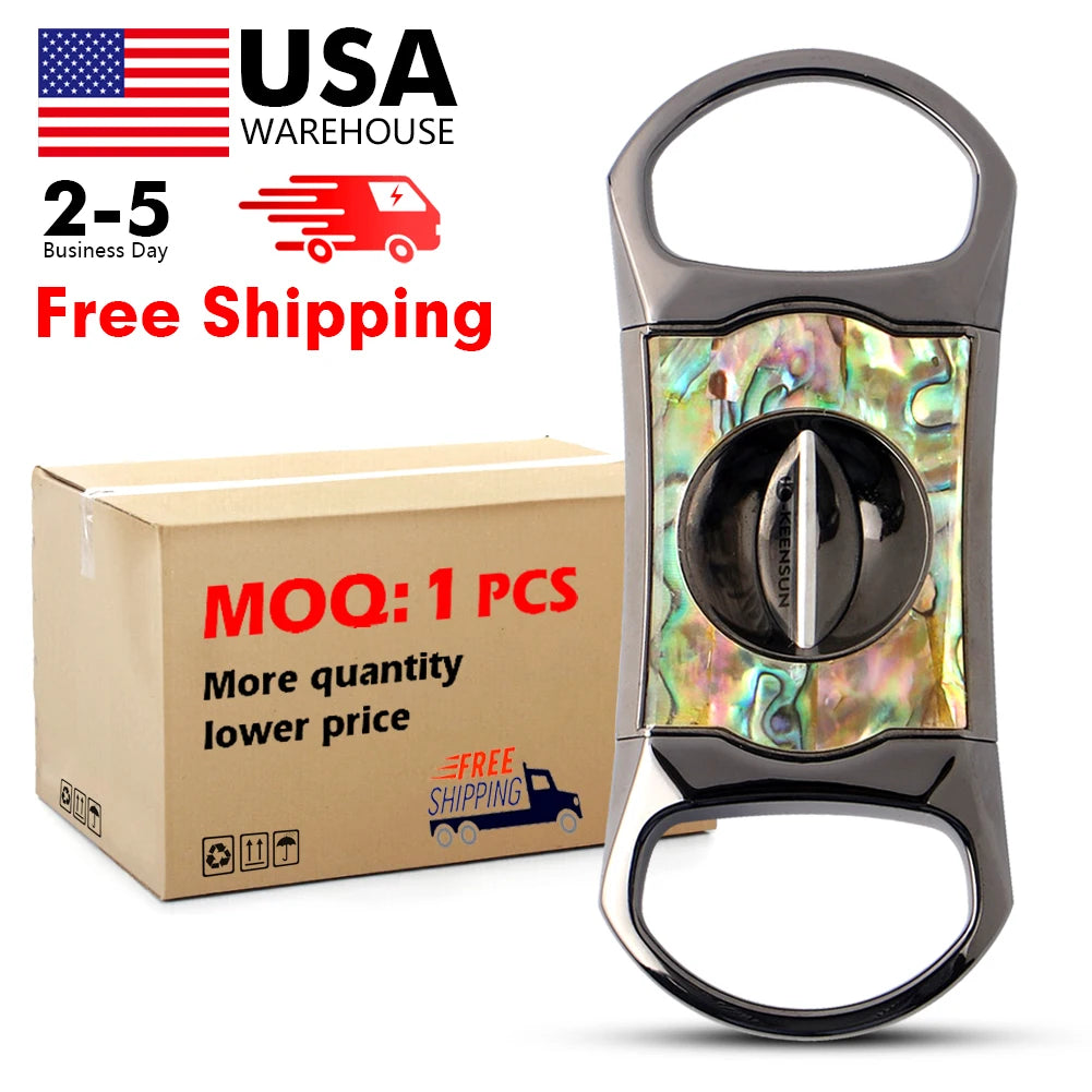 Portable Double Blades Cutter Knife Pocket Cigar 420J2 STEEL Scissors Shears Smoking Tool Accessories Cigar Cutter