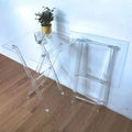 Set of 4 Small Acrylic Folding Coffee Table Clear Acrylic Table Square Portable Plastic Dining Table Set