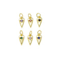 CZ8248 Real 18k Gold Plated Mini CZ Paved Evil Eyes Heart Charms Pendants for Jewelry Making