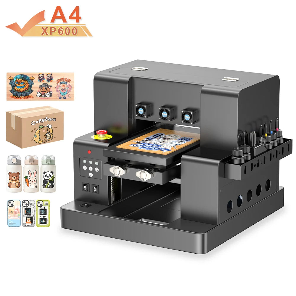 Colorsun UV DTF Sticker Label Printing Machine Flatbed XP600 Pen Printer for Start a Small Business A4 UV Printer