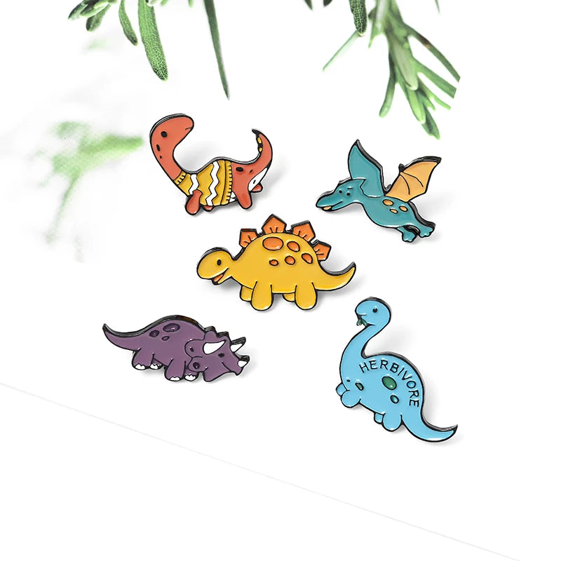 Dinosaur Park Soft Enamel Plated Pins Custom Adventure Brooches Bag Clothes for Beast Badge Wild Animal Christmas
