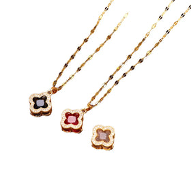 2025 Women's Lucky Clover Gold Plated Stainless Steel 18K Fairy Necklace for Weddings and Gifts