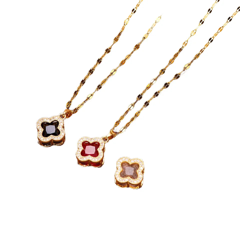2025 Women's Lucky Clover Gold Plated Stainless Steel 18K Fairy Necklace for Weddings and Gifts