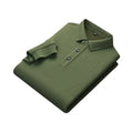 Men's Performance Cotton Long Sleeve for  Shirts Custom Logo Embroidered Quick Dry Green Outfits Solid Long Length Green Polo