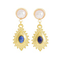 Vintage Statement Designer Stainless Steel Earrings Royal Blue 18K Gold Plated Butterfly Shape Fashion Accessories for Weddings
