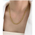 Joolim Jewelry High End Polish 18k Gold Plated Figaro Chain Necklace Jewelry Wholesale Stainless Steel Trendy Necklaces