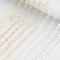 C46 3m/lot Jewelry Accessories Pearl Star Chain Pass REACH Nickel Free 18k Gold Plated Copper DIY Necklace Making Findings Bag