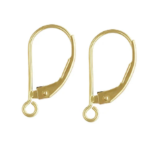 Beadsnice Plain Leverback Unfinished Rivet 14k Gold Earring Findings Jewelry Making Accessories