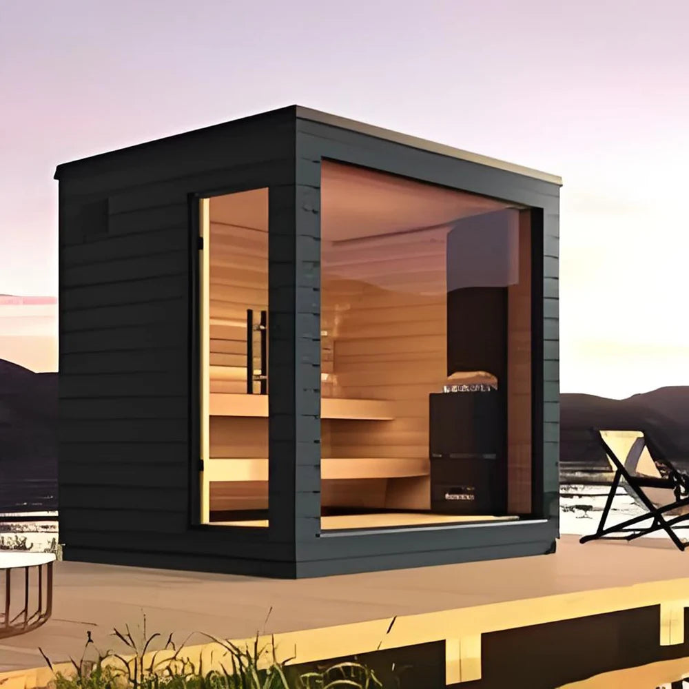 Outdoor wooden tiny house style sauna rooms and sauna house