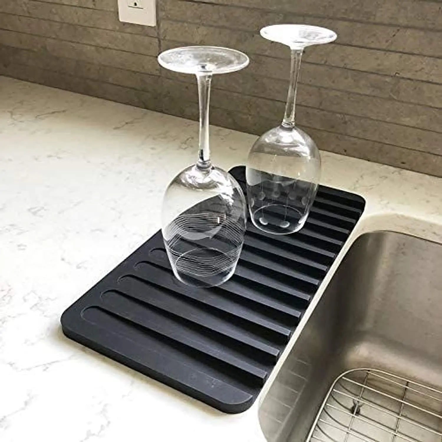 Factory Direct Custom logo Kitchen Silicone Drain coaster Tableware Drain Mat Sink Drain Rack
