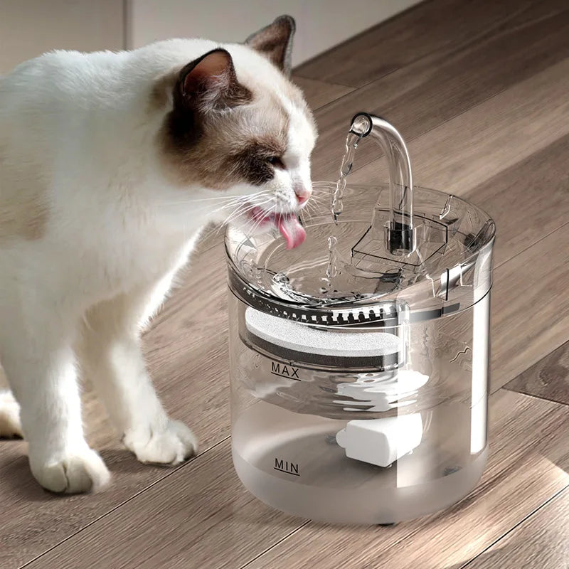 Automatic Pet Water Dispenser Smart Cat Water Fountain Sensor Technology Portable Plastic Pet Drinking Fountain Charge Power