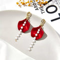 Hot Sale Girls Charm Earrings Fashion Jewelry Accessories Tassel Earrings Pearl  Flower Petal Earring  Women