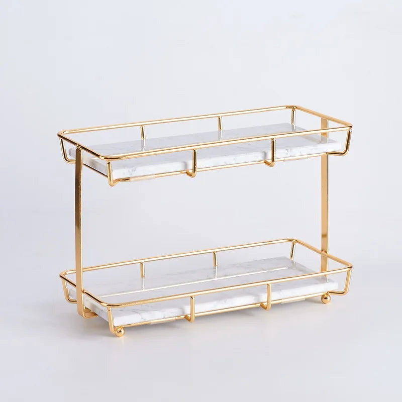 Good Quality Two Tier Marble Tray for Jewellery Marble Gold Display Natural White Marble Jewelry Stand
