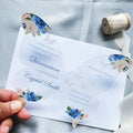 Lavender Floral Blue Butterfly Acrylic Quinceanera Birthday With Cover for Sweet 16 Celebration Decoration Wedding Invitation