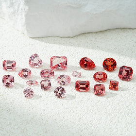 Popular Dark Pink Color Asscher Cut Pink Stone 5*5-9*9mm Sunrise Sunset Paparadscha Lab Sapphire