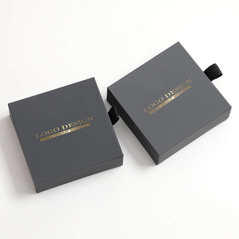 Custom Printed Logo Foiling White Black Transparent PE Thin Film Packing Boxeses Necklaces Bracelet Gift Black Jewelry Packaging Boxeses