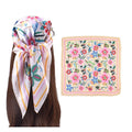 New Arrival Good Price Imitated Silk Satin Scarf Funny Plants Flowers Floral Print 70 * 70 square Scarf Milk Silk Shawl Kerchief