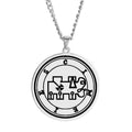 The Seals of the 72 Spirits the Lesser Key of Solomon King Asmoday Demon Origins Goetia 61-72 Stainless Steel Pendant Necklace