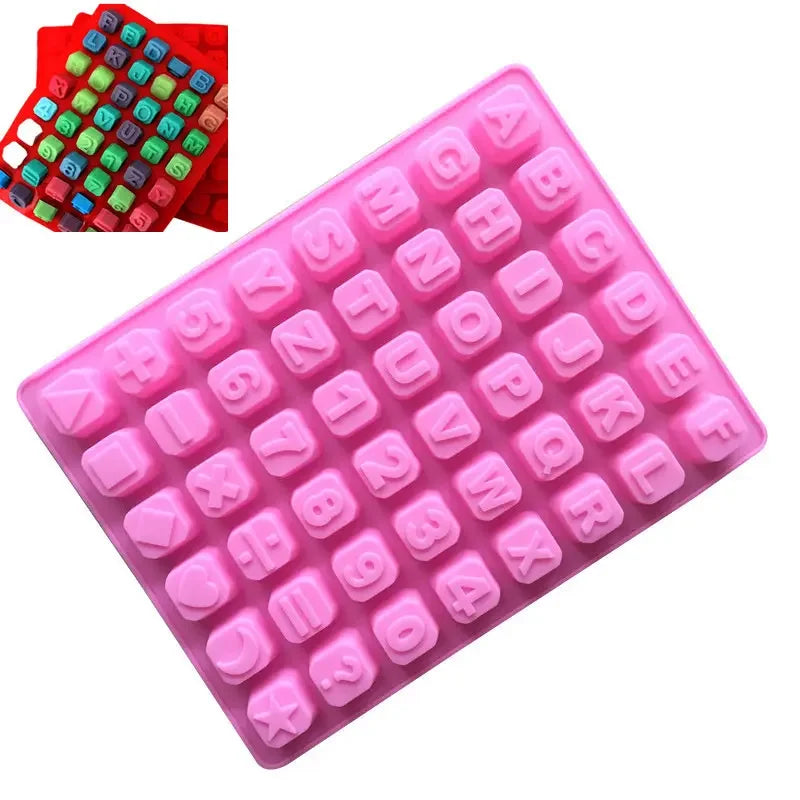 Custom Square 3D Silicone Chocolate Mold Letter and Figure Shaped 100g OPP Bag Packed