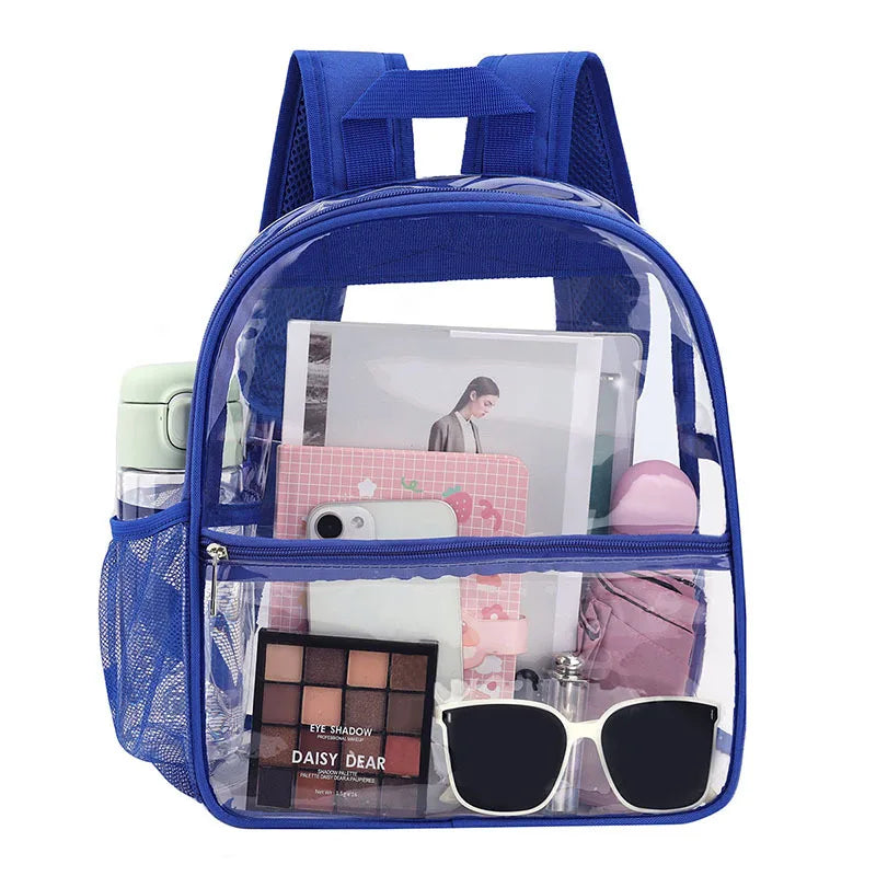Custom Logo Anti-Theft Fashion Waterproof PVC Transparent Small Mini School Work Sport Kids Backpack