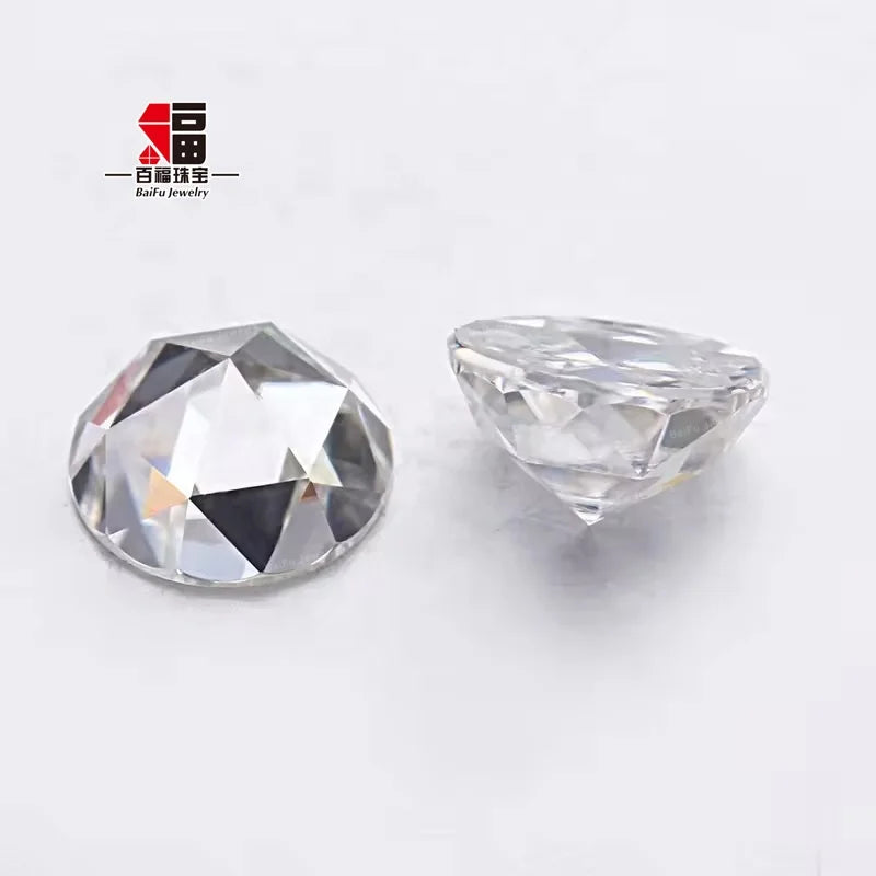 Baifu Gems Flat Back  Rose Cut Flat Back Moissanite Diamond