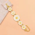 Lovely White Flower Wedding for Bracelet for Women Gold-Plated Metal Fashion Charm for Bracelet