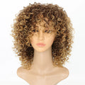 Afro Curl Synthetic High Temperature Wig Dark Root Brown Curly Wig Factory Wholesale Cheap Price