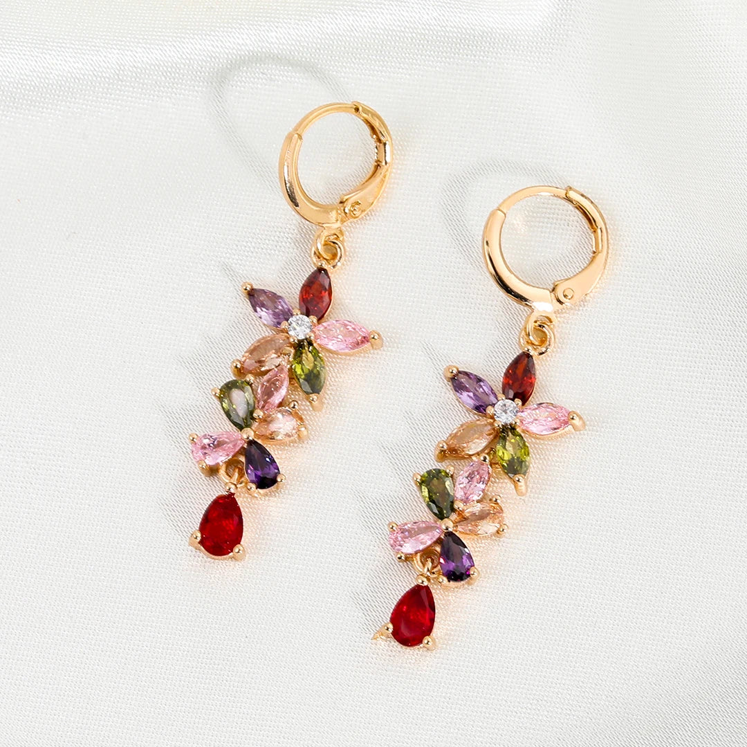 High Quality Copper Waterdrop CZ Drop Earrings Luxury Wedding Fashion Jewelry for Women Perfect Gift