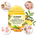 Private Label Tumeric Scrub  Salt Exfoliating Face Skin Brightening Smooth Pore Cleaning Turmeric Body Sugar Scrub
