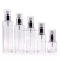 Flat Shoulder Screw Frosted Cosmetics Glass Bottle Lotion Bottle 100ml with Gold Silver Lotion Pump