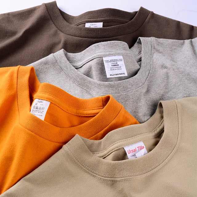Custom 250 GSM 100% Cotton Blank T-Shirt for Men Oversize Plain Blank Knitted Fabric With O-Neck Breathable and Sustainabl