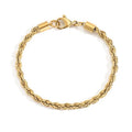 MICCI Wholesale Custom 18K Gold Plated Stainless Steel Jewelry 3MM 4MM Woven Twisted Rope Chain Bracelet Women