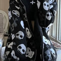 Gothic Harajuku Punk Skull Hoodies Women Mall Goth Tops Streetwear Black Long Sleeve Zip up Hooded Sweatshirt 2023 Autumn