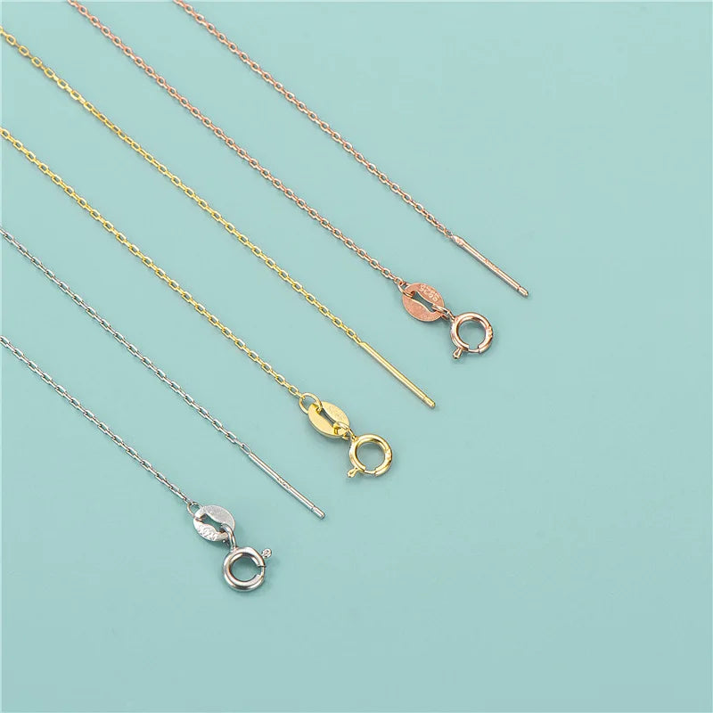 18K Gold Plated 45cm Adjustable Thin Cross Chain Necklace Factory Direct Sale 925 Sterling Silver Jewelry Wholesale