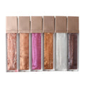 Wholesale 6 Color Pearlescent Lip Gloss Liquid Fine Texture Neutral Makeup with Light Shine Glitter