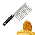 French Fry Cutter Stainless Steel Potato Wavy Edged Cutter Knife Kitchen Gadget Vegetable Fruit Potato Peeler Cooking Tools