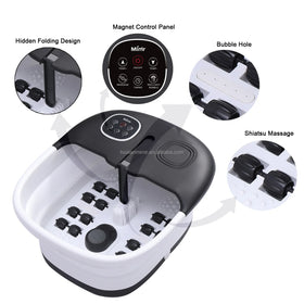 Electric Computer Control Adjustable Temperature 4.5-6L Wireless Foot Spa Bath Machine with Bubble Massage