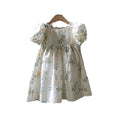 Korean Inspired Summer Dress for Girls New Floral Embroidered Princess Skirt Cute Puff Casual O-Neck Short-Sleeved Children's