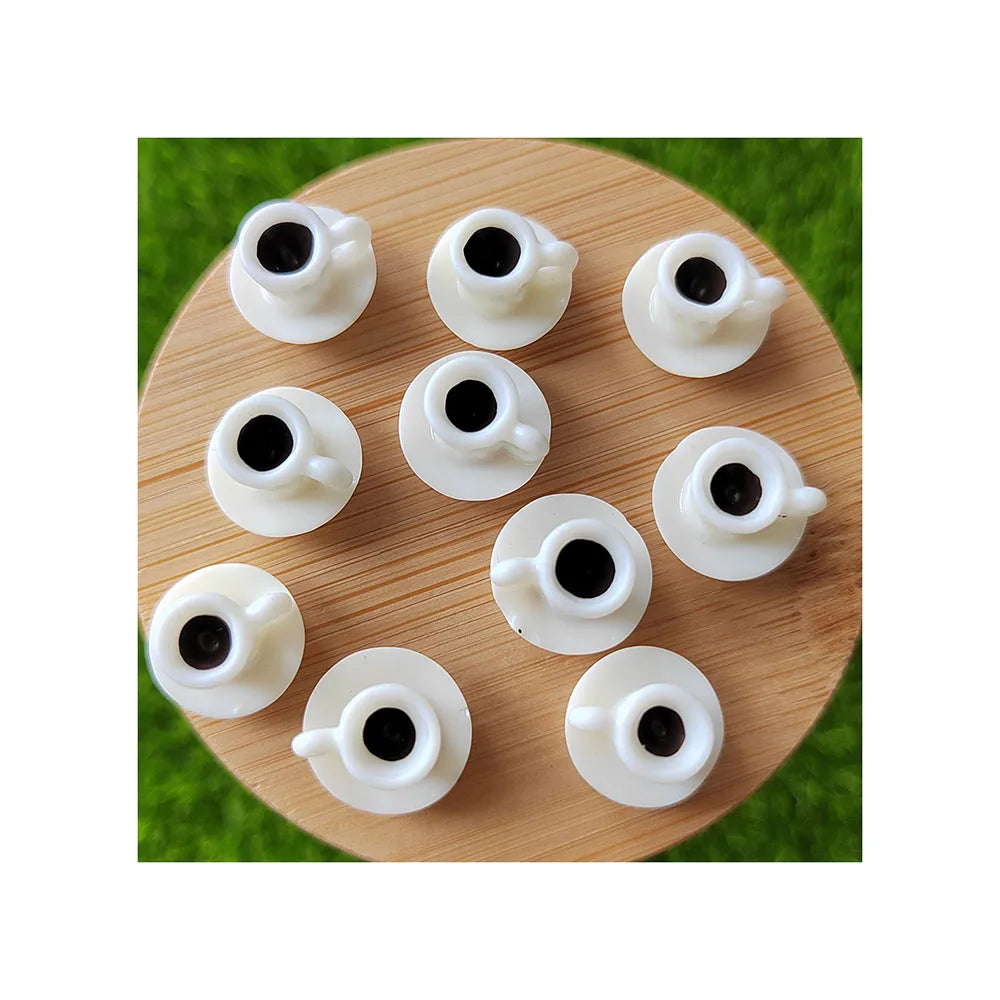 Dollhouse White Coffee Cup  Accessories Stimulate  Dollhouse Saucer WIth White Coffee Trays for Dollhouse Dining