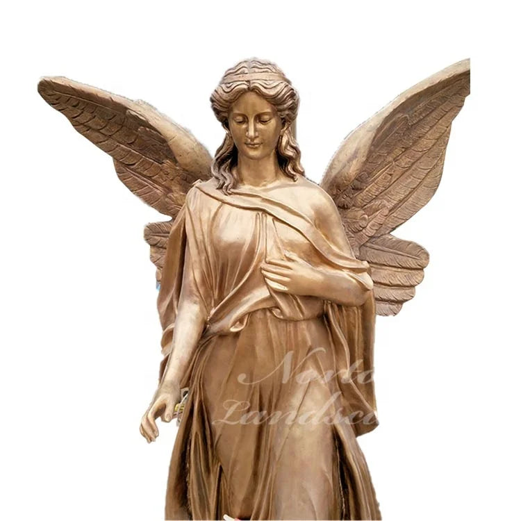Custom Outdoor Home Garden City Park Decor Large Size Metal Brass Lady Sculpture Casting Bronze Angel Statues