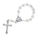 8mm White Glass Pearl Beads HOLY CUP BAPTISM Decade Rosary