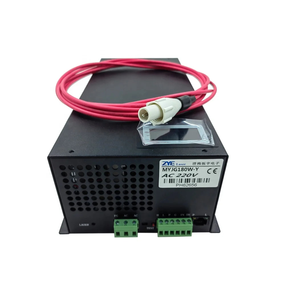 New ZYE MYJG180W 180W CO2 Laser Power Supply for Laser Tube Cutting & Engraving Machines 110V/220V Input 30000 Hours MTBF