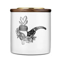 CIGARLOONG Sealed Moisturizing Ceramic Material Beech Wood Cover Tobacco Moisturizing Jar with Hygrometer and Humidifier