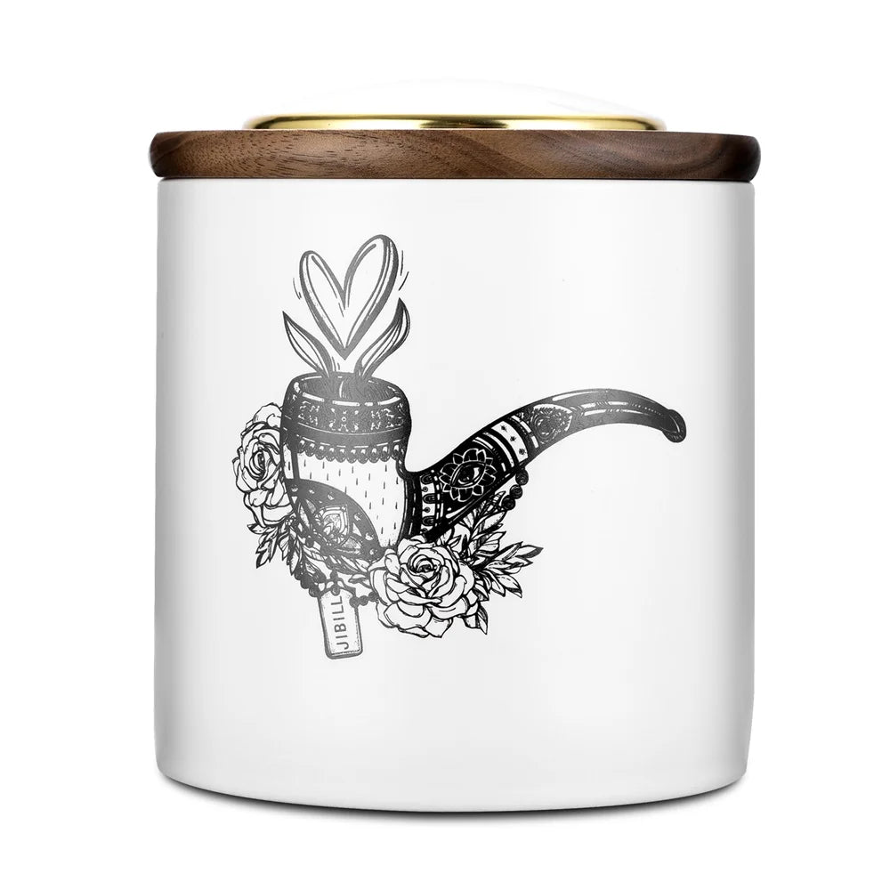 CIGARLOONG Sealed Moisturizing Ceramic Material Beech Wood Cover Tobacco Moisturizing Jar with Hygrometer and Humidifier