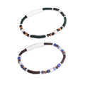 Faceted Natural Stone Bracelet for Men Stainless Steel Clasp Geometric Bead Nylon Cord Waterproof Daily Wear Jewelry