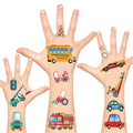Temporary Tattoo for Kids Car Tattoo Stickers Non-toxic Cartoon Theme Body Tattoos for Children Boys Girls Birthday Party