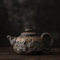 Japanese Gilding Iron Glaze Dry Zen Handle Pot Handmade Coarse Pottery Teapot Small Size Teakettle Tea Making Device