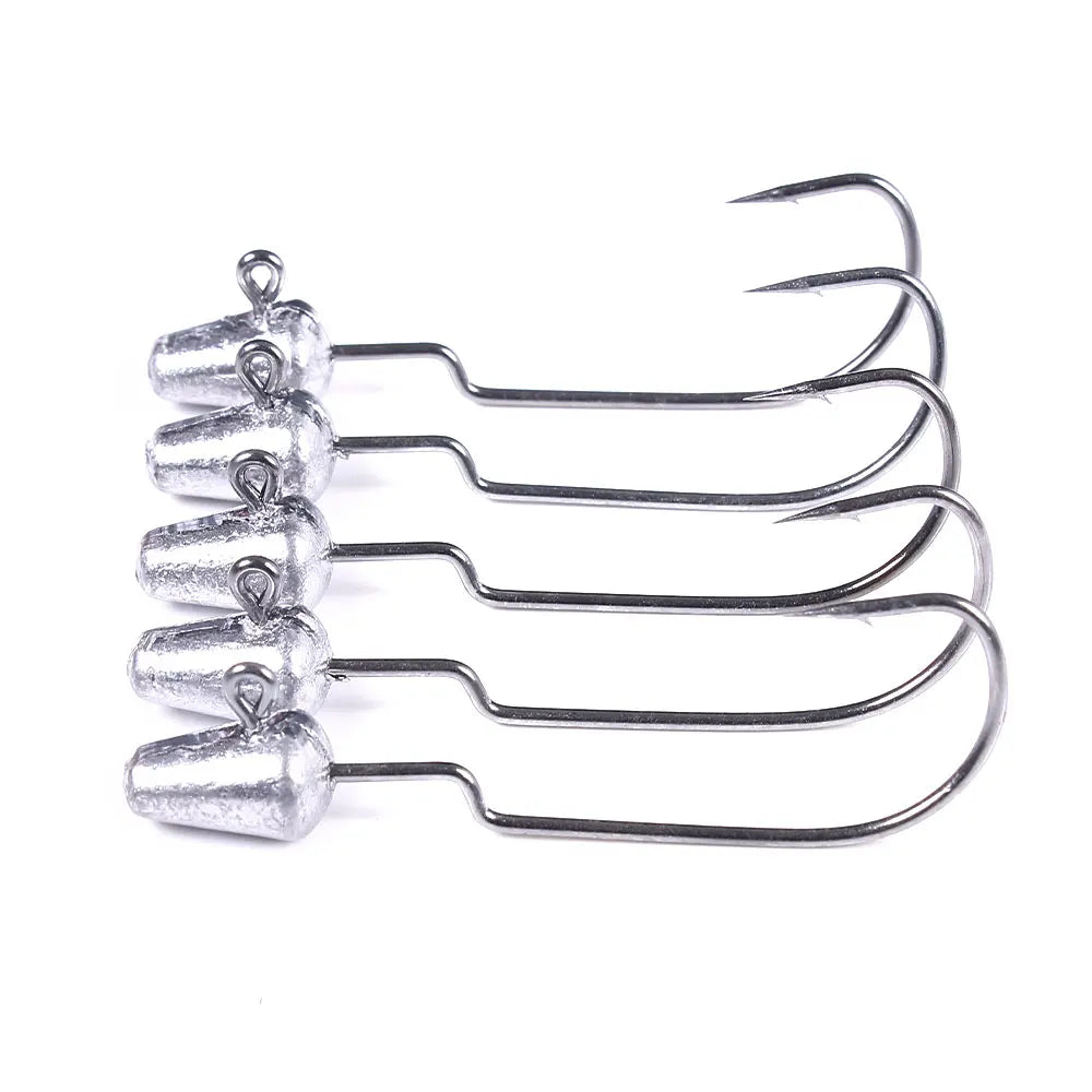 Wholesale Hot Sale 5pcs/bag Spring Lead Head Crank Hook Artificial Fishing Lures
