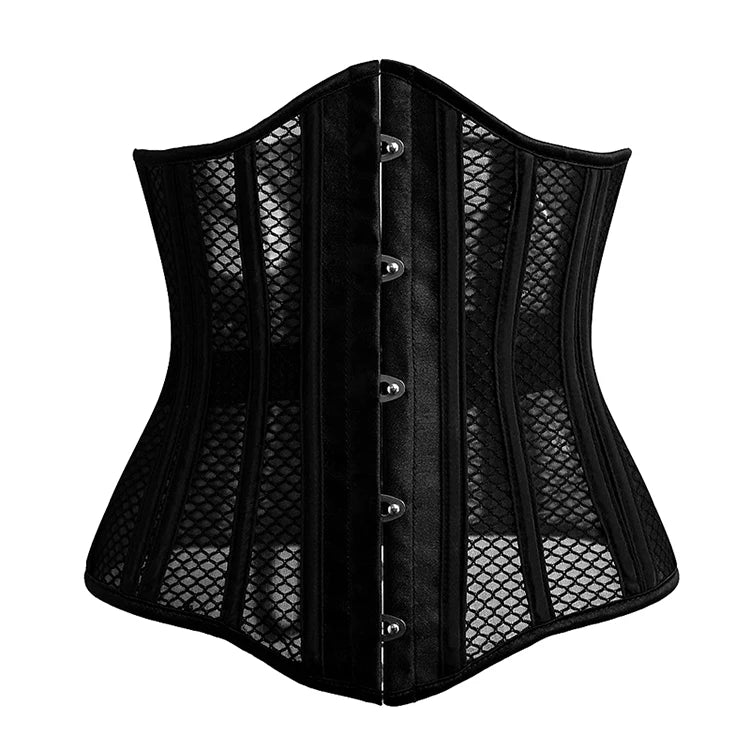 26 Steel Bones Medieval Summer Body Shaper 2-Piece Detachable Waist Cincher Corset Top Hollow Breathable Slimming Bustier